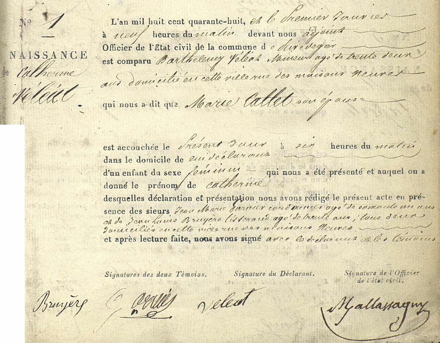 Page du registre
